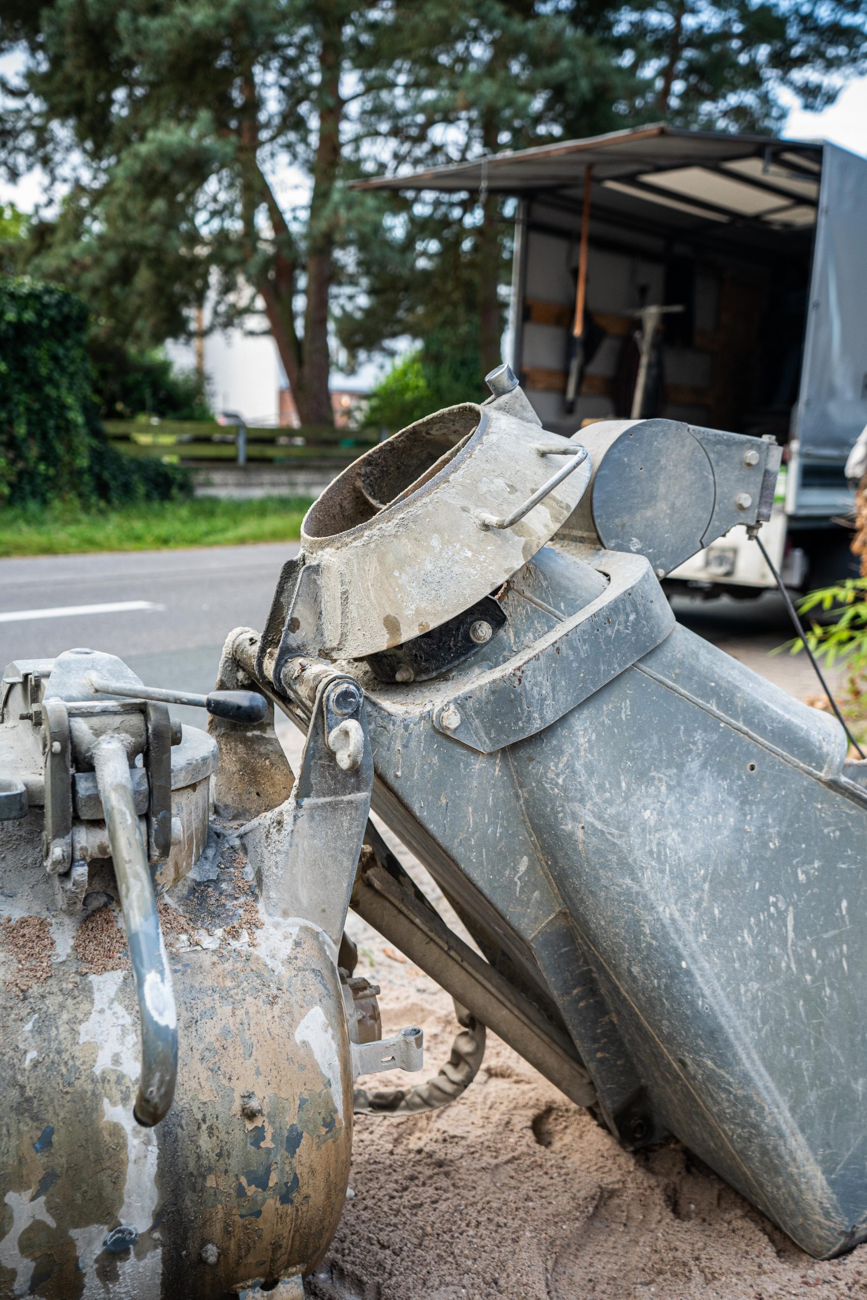 Detailansicht von Maschinentechnik auf der Baustelle
